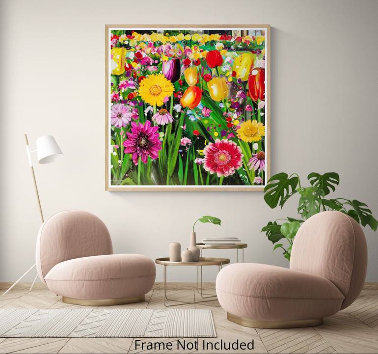 Original Abstract Floral Painting by Angie Wright