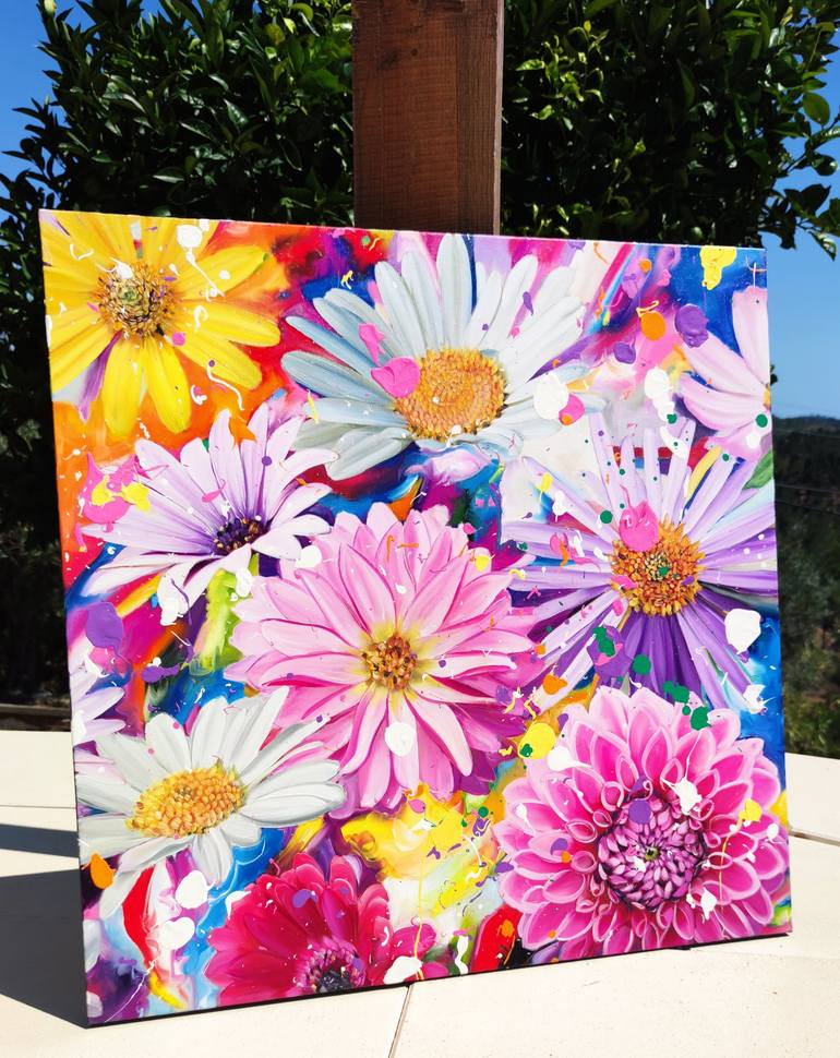 Original Expressionism Floral Painting by Angie Wright
