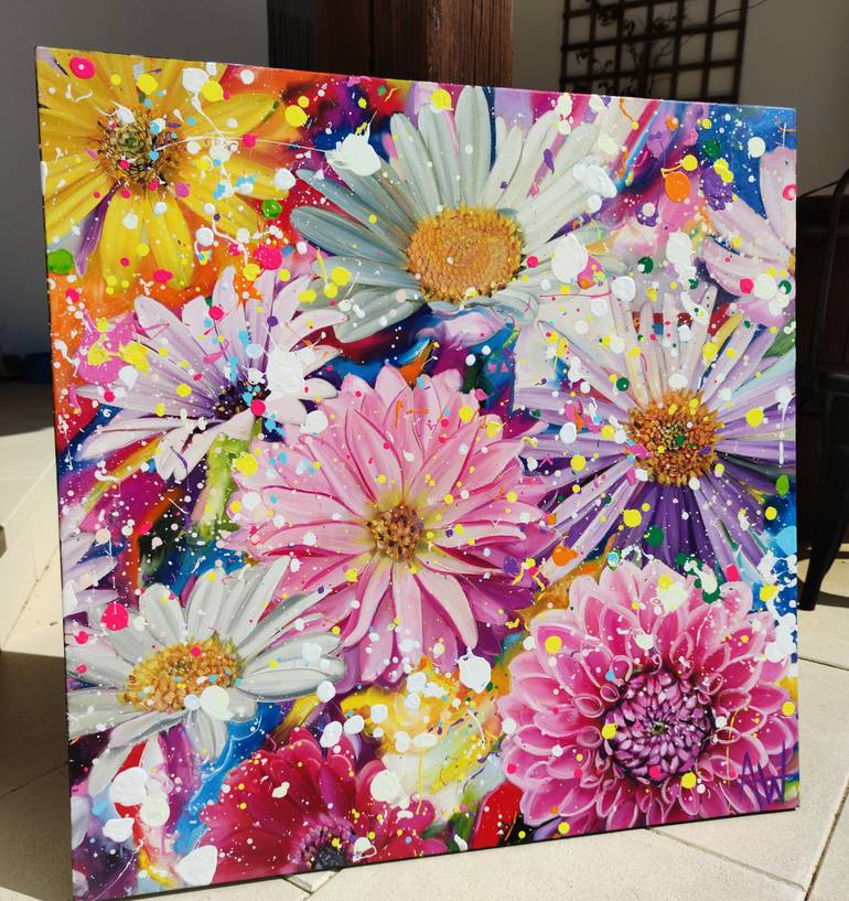 Original Expressionism Floral Painting by Angie Wright