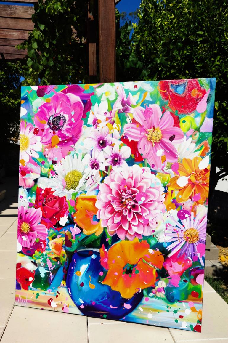 Original Contemporary Floral Painting by Angie Wright