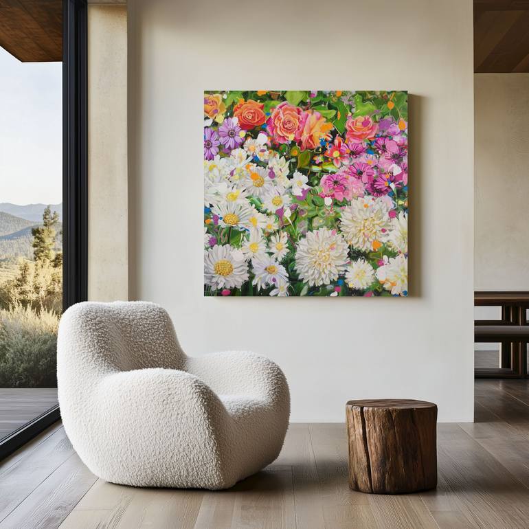 Original Expressionism Floral Painting by Angie Wright