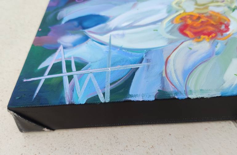 Original Expressionism Floral Painting by Angie Wright
