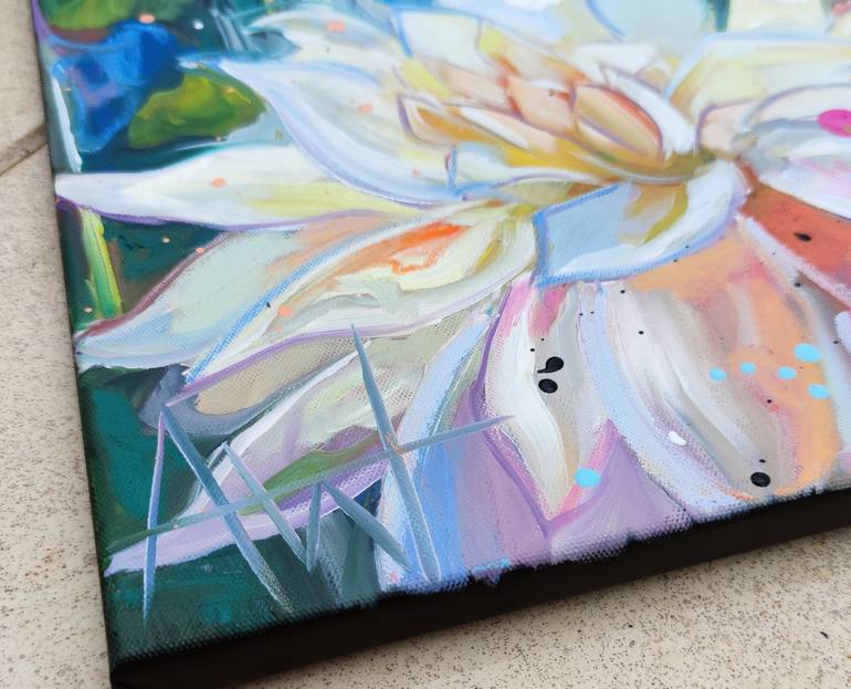 Dahlia Reverie Painting by Angie Wright | Saatchi Art