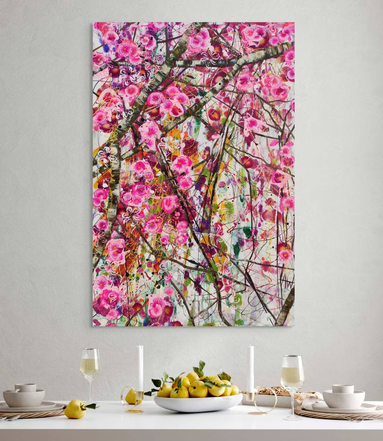 Original Abstract Floral Painting by Angie Wright