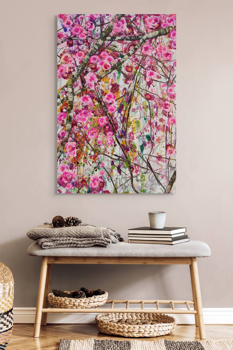 Original Abstract Floral Painting by Angie Wright