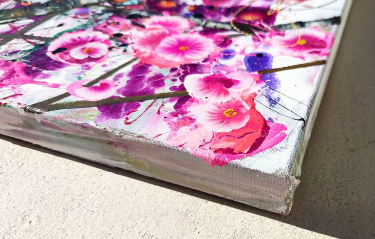 Original Abstract Floral Painting by Angie Wright