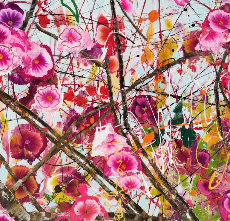 Original Abstract Floral Painting by Angie Wright