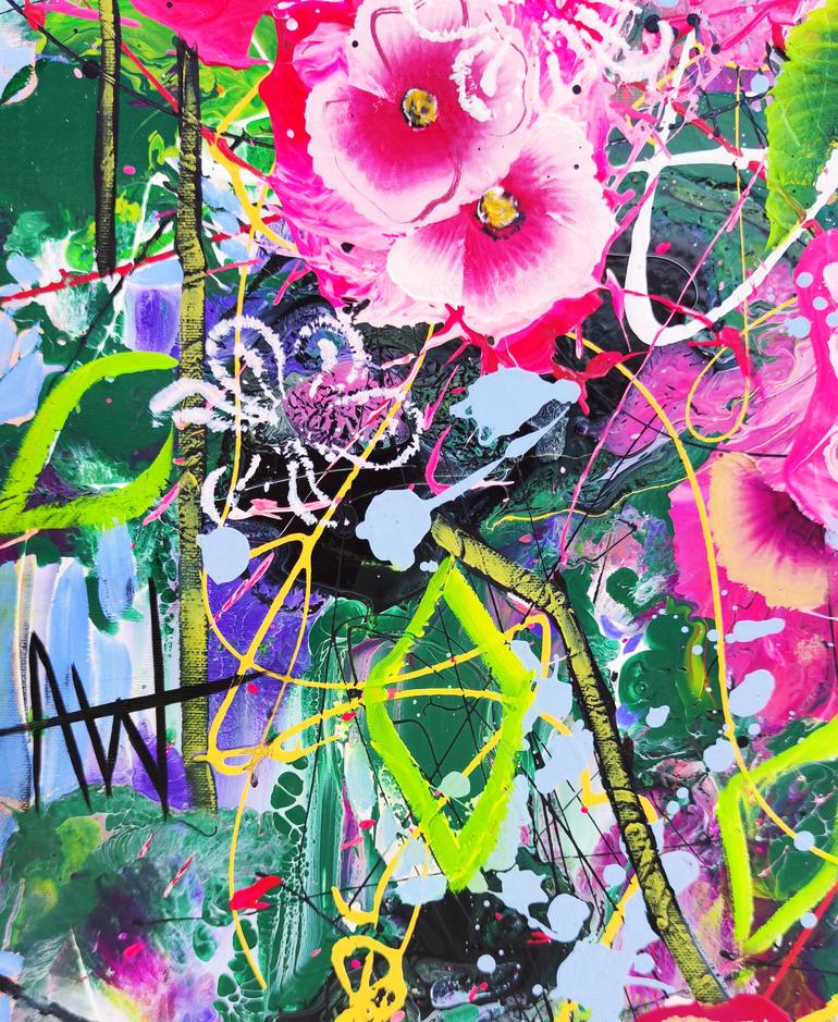 Original Abstract Floral Painting by Angie Wright