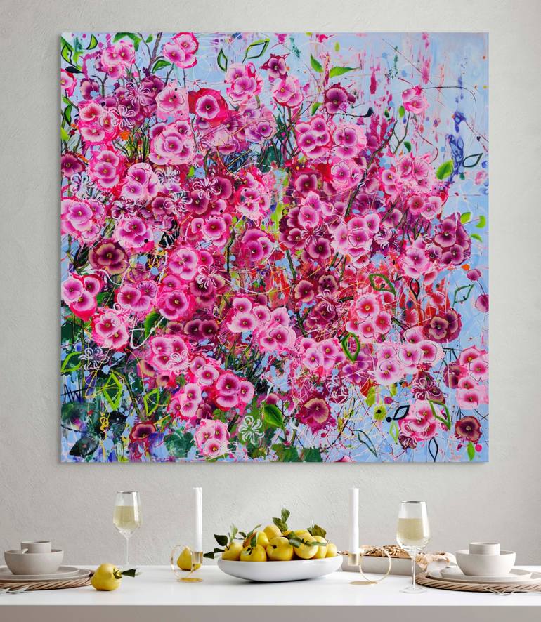 Original Abstract Floral Painting by Angie Wright