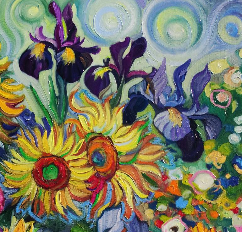 Original Abstract Floral Painting by Angie Wright
