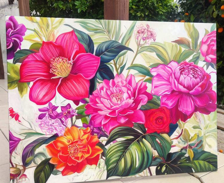 Original Contemporary Floral Painting by Angie Wright