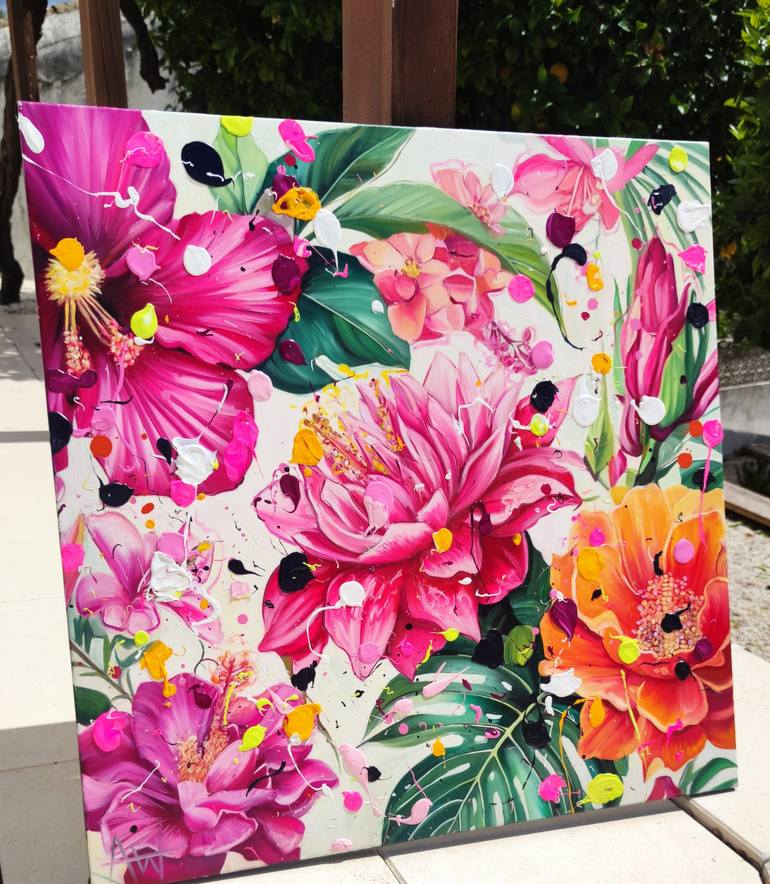 Original Contemporary Floral Painting by Angie Wright