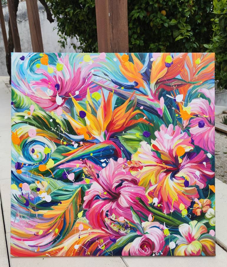 Original Impressionism Floral Painting by Angie Wright