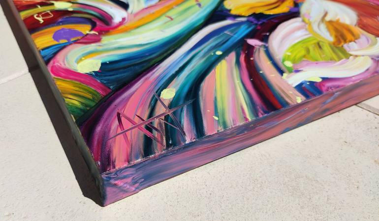 Original Impressionism Floral Painting by Angie Wright