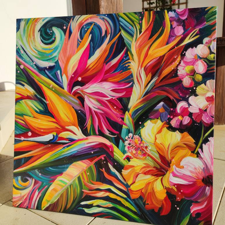 Original Impressionism Floral Painting by Angie Wright