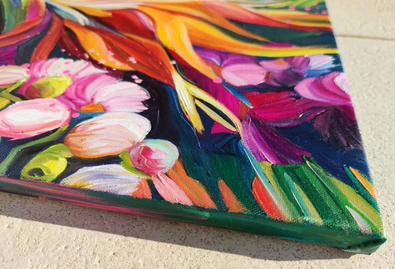 Original Impressionism Floral Painting by Angie Wright