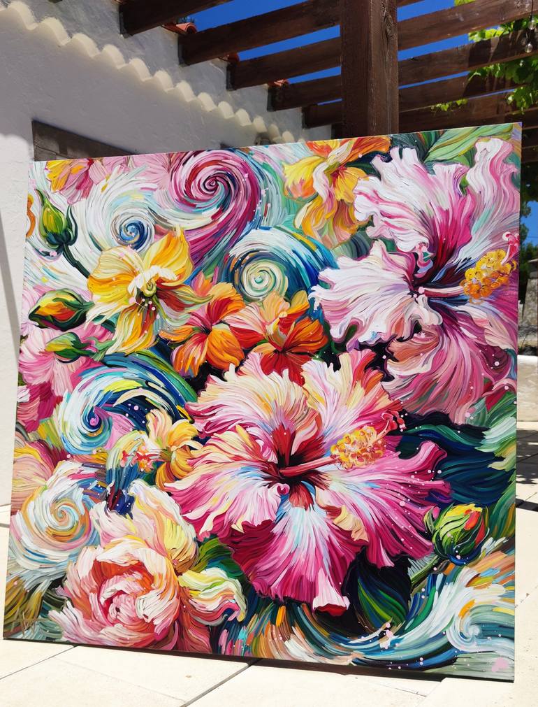 Original Impressionism Floral Painting by Angie Wright