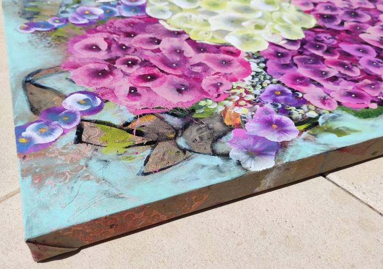 Original Abstract Expressionism Floral Painting by Angie Wright