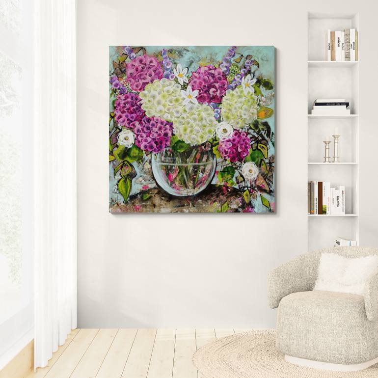 Original Abstract Expressionism Floral Painting by Angie Wright