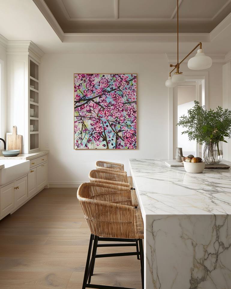 Original Abstract Expressionism Floral Painting by Angie Wright