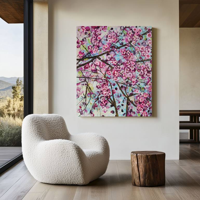 Original Abstract Expressionism Floral Painting by Angie Wright