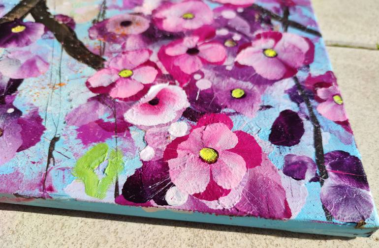 Original Abstract Expressionism Floral Painting by Angie Wright