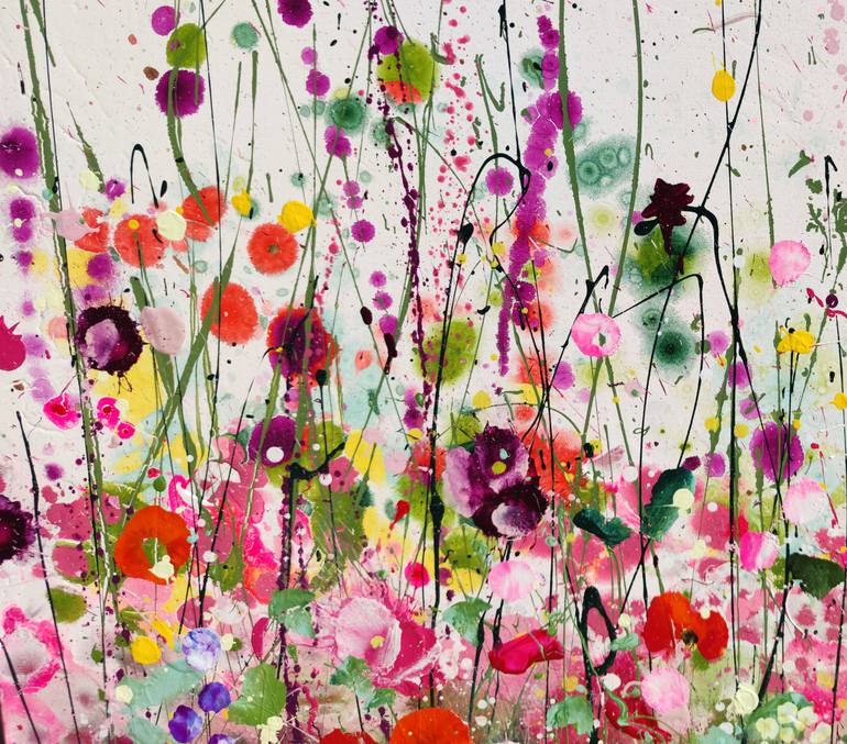 Original Abstract Expressionism Floral Painting by Angie Wright
