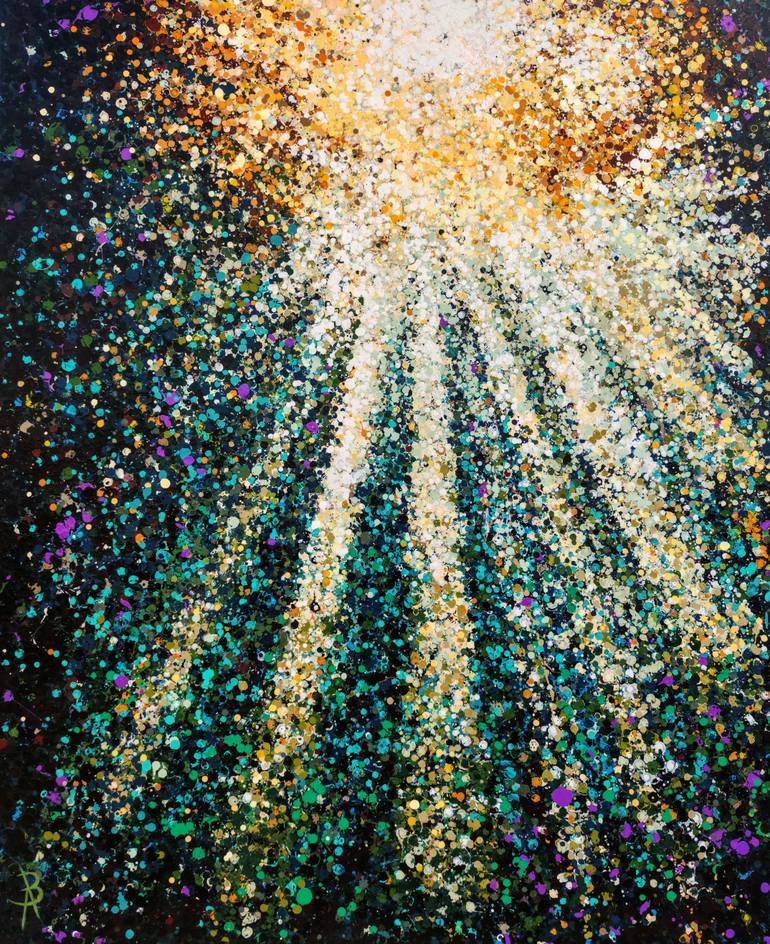 Original Water Painting by Angie Wright | Abstract Art on Canvas | The Way Back to Light - Large Abstract Ocean Light