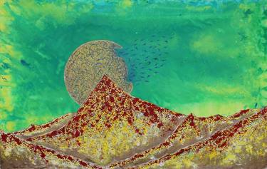 Original Abstract Landscape Mixed Media by Wasik Sheikh