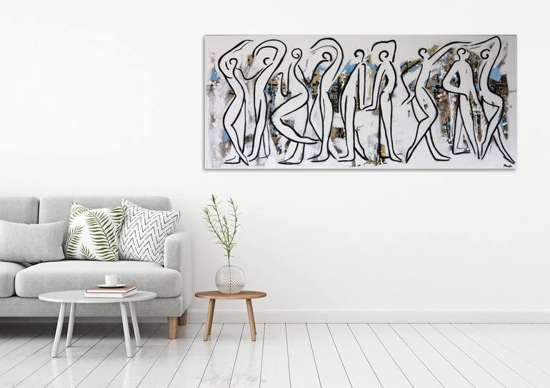 Original Abstract People Painting by Maria Moretti