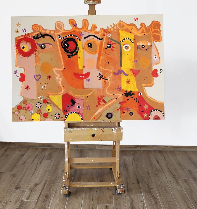 Original Contemporary People Painting by Maria Moretti