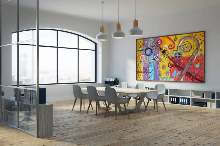 Original Art Deco Abstract Painting by Maria Moretti