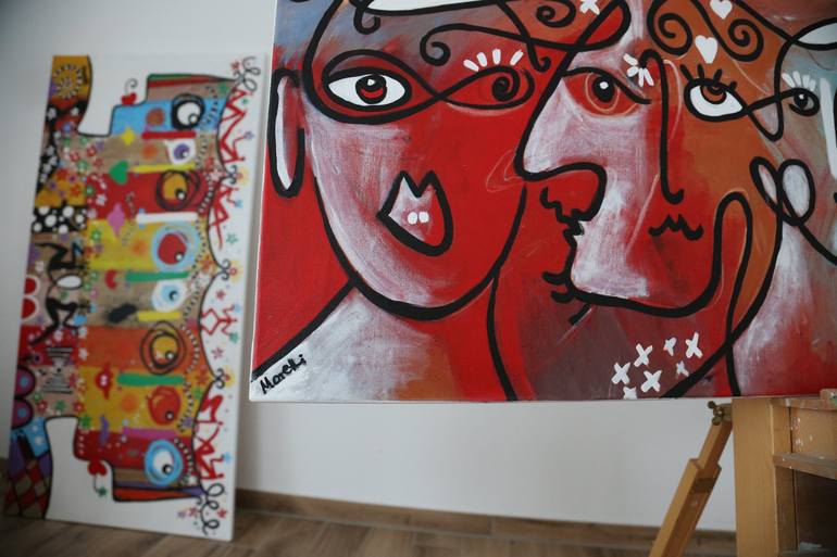 Original Abstract Portrait Painting by Maria Moretti