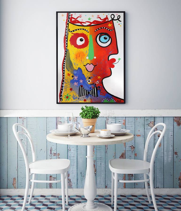 Original Abstract Portrait Painting by Maria Moretti