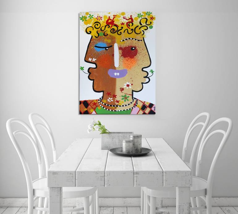 Original Abstract Portrait Painting by Maria Moretti