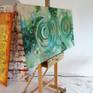 Green harmony - abstract painting - art studio