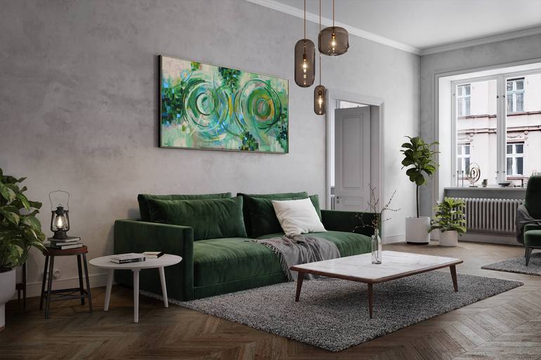 Original Art Deco Abstract Painting by Maria Moretti