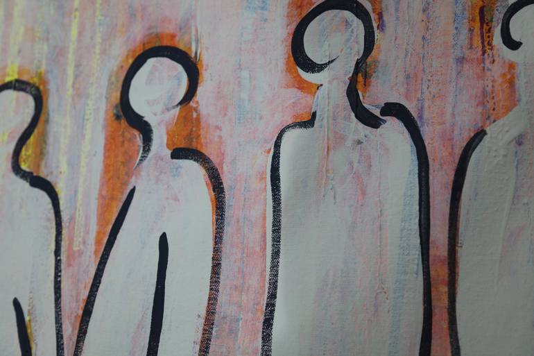Original People Painting by Maria Moretti