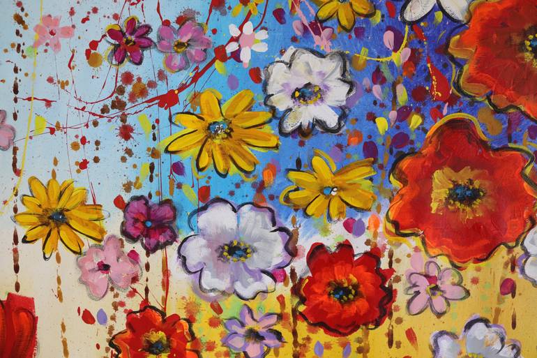 Original Modern Floral Painting by Maria Moretti