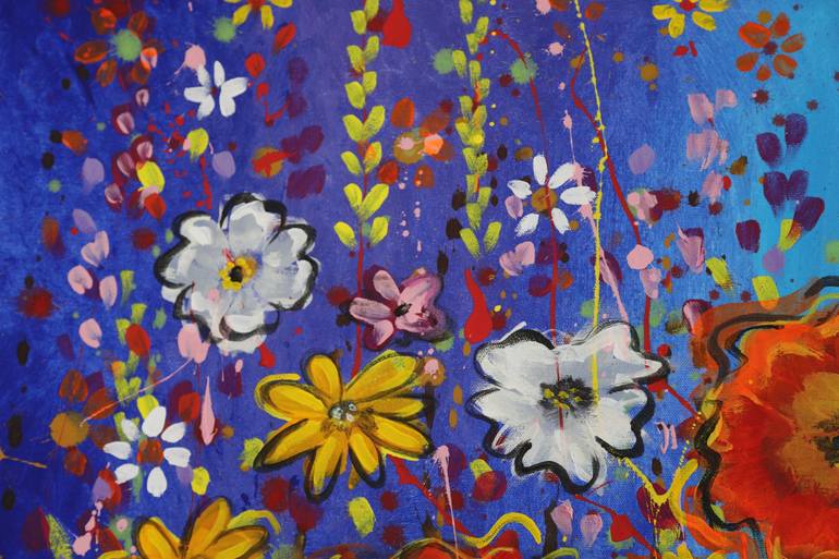 Original Modern Floral Painting by Maria Moretti