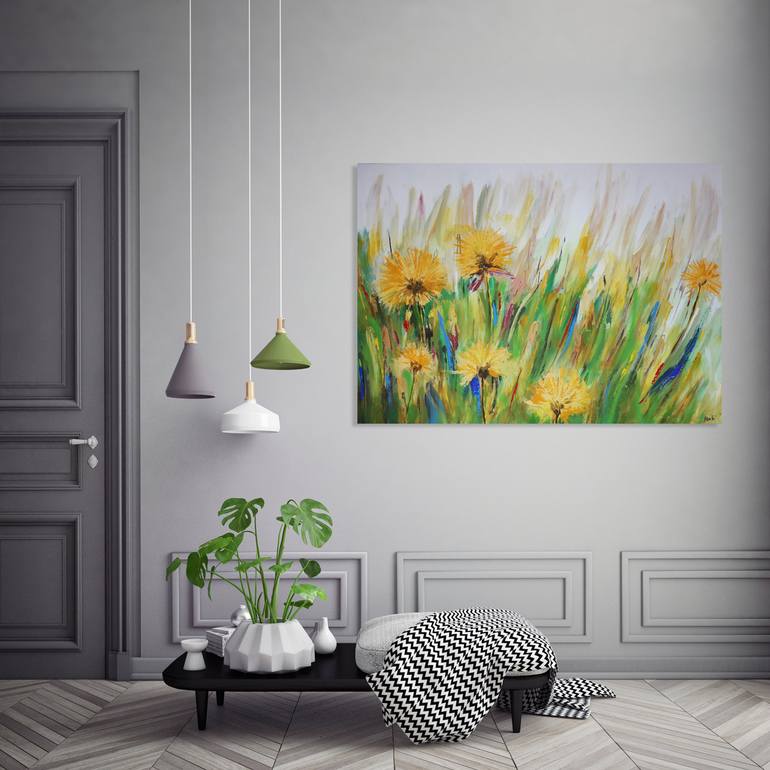 Original Modern Floral Painting by Maria Moretti
