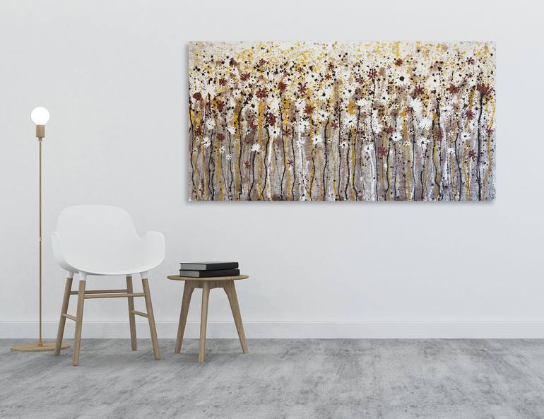 Original Modern Floral Painting by Maria Moretti