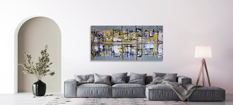 Original Art Deco Cities Painting by Maria Moretti