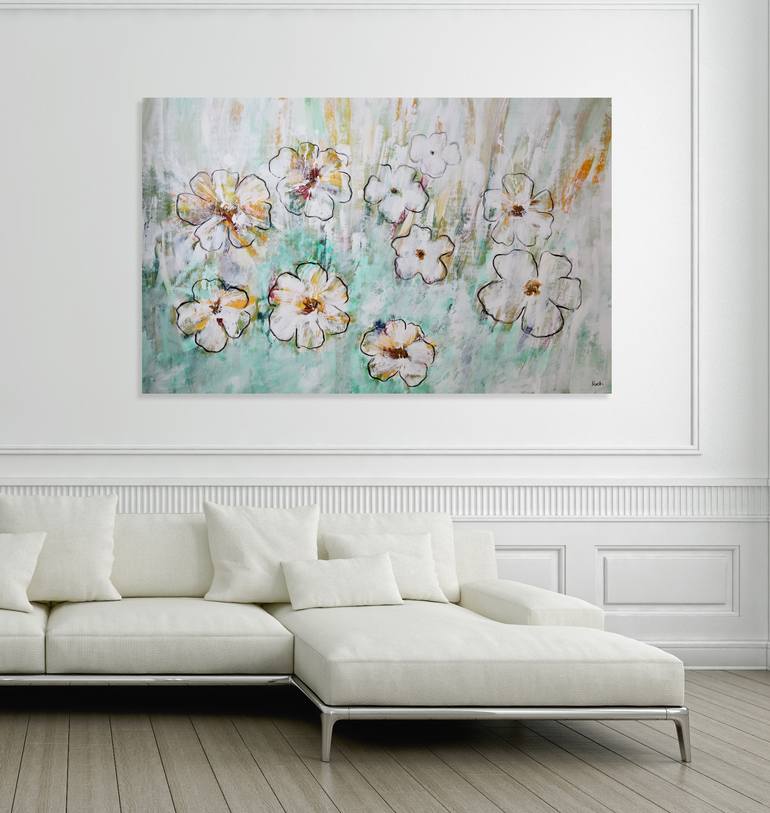 Original Art Deco Floral Painting by Maria Moretti