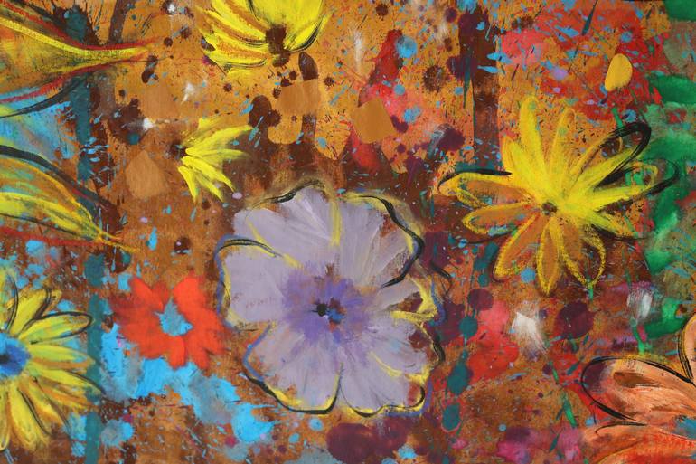 Original Modern Floral Painting by Maria Moretti