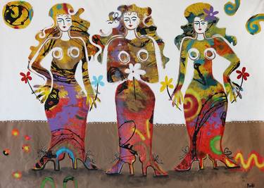 Original Modern People Paintings by Maria Moretti