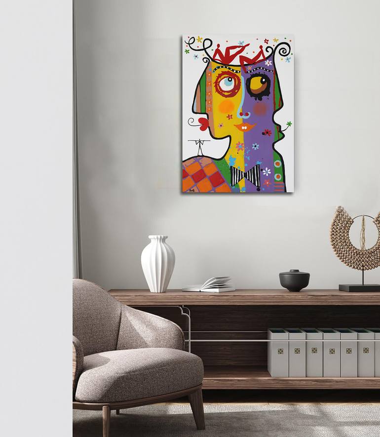 Original Art Deco People Painting by Maria Moretti