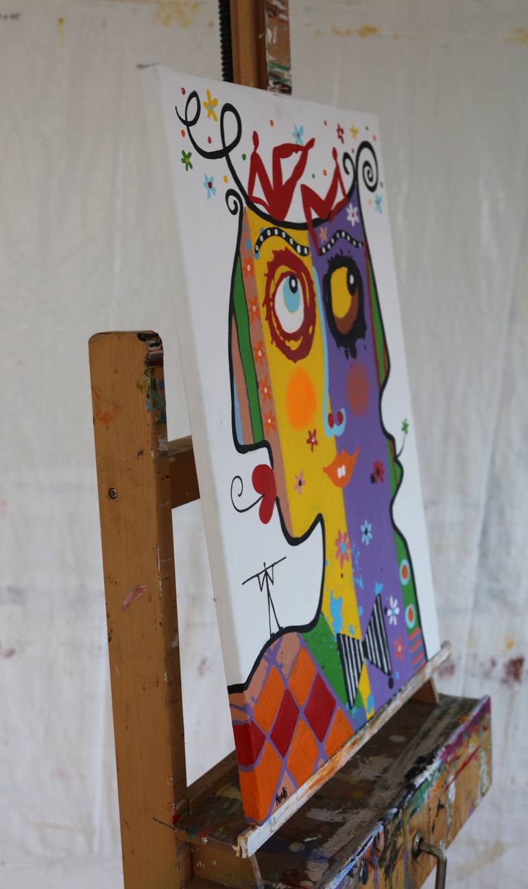 Original Art Deco People Painting by Maria Moretti