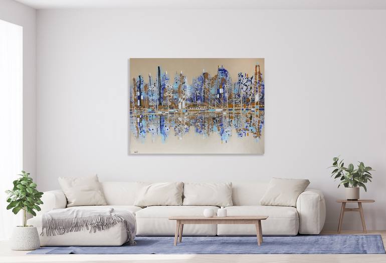 Original Art Deco Cities Painting by Maria Moretti