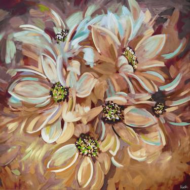 Original Abstract Floral Paintings by Maria Moretti